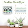 NPO NPT37D Geniş Ekran Tarih/Saat Min/Max/Konfor Göstergeli Sıcaklık Nem Ölçer Termometre