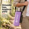 NPO NT01 2 Katman Vakum Teknolojili 24H Sıcak 48H Soğuk 72H Buzlu Koruma Çelik Termos Lila Kılıflı