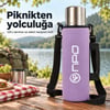 NPO NT01 2 Katman Vakum Teknolojili 24H Sıcak 48H Soğuk 72H Buzlu Koruma Çelik Termos Lila Kılıflı