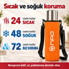 NPO NT01 2 Katman Vakum Teknolojili 24H Sıcak 48HSoğuk 72HBuzlu Koruma Çelik Termos Turuncu Kılıflı