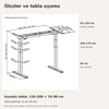 NPO STDM1723 180kg Çifit Motor 4cm/s 3 Hafızalı 62-126cm Yükseklik Elektrikli Ayarlı Masa İskeleti