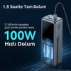 NPO WP001A 2xUSB-C,1xUSB-C Kablolu Led Ekranlı 205W 27.000mAh PD GaN3 Smart Powerbank