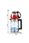 Raf R7898 Ledli 1500w 2litre Su Isıtıcı Cam Kettle Süzgeçli Cam Çay Demliği