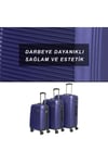 Sapphire Abs Kabin, Orta Ve Büyük Boy 3lü Kırılmaz Valiz Seti-lacivert