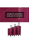 Shade Abs Kabin, Orta Ve Büyük Boy 3lü Kırılmaz Valiz Seti-bordo