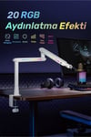 STD191LW Elysium Profesyonel RGB Işıklı Amortisörlü Yayıncı Stüdyo Mikrofon Kolu