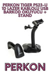 TIGER PS23-U 1D LAZER KABLOLU USB BARKOD OKUYUCU + STAND
