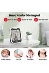 TP358 Telefon Kontrollü, Saatli, Takvimli, İç Mekan Sıcaklık ve Nem Ölçer Termometre 2 Ade