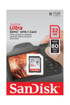 Ultra SDHC 80MB/s Class 10 UHS-I Hafıza Kartı  32 GB SDSDUNC-032G-GN6IN