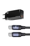 Us-cc110b 65w Gan Şarj Başlığı + Us-sj524 100w Type-c Çipli, Notebook Şarjı Ve Hızlı Şarj Kiti