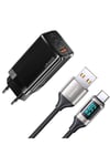 Us-cc110b 65w Gan Şarj Başlığı + Us-sj544 66w Type-c Göstergeli, Çipli Hızlı Şarj Kiti