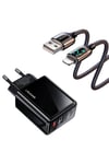 Us-cc133 20w Uyumlu  Şarj Başlığı + Us-sj543 12w Lightning, Çipli, Hızlı Şarj Kiti