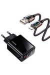 Us-cc133 20w Uyumlu  Şarj Başlığı + Us-sj543 12w Lightning, Çipli, Hızlı Şarj Kiti