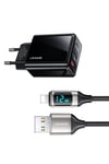 Us-cc133 20w Uyumlu  Şarj Başlığı + Us-sj543 12w Lightning, Çipli, Hızlı Şarj Kiti