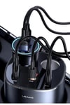 Us-cc151 Dijital Göstergeli 2x30w Usb+1x65w Pd+2x60w Çakmaklık 245w Araç Hızlı Şarj Organizeri