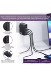 Us-cc163 T50 100w Qc+pd 4 Port (3type-c+1usb) Gan Hızlı Şarj Başlığı-siyah