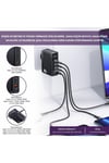 Us-cc163 T50 100w Qc+pd 4 Port (3type-c+1usb) Gan Hızlı Şarj Başlığı-siyah