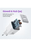 Us-cc189b 30w Qc+pd (type-c+usb) Mini Hızlı Şarj Başlığı-siyah