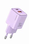 Us-cc189p 30w Qc+pd (type-c+usb) Mini Hızlı Şarj Başlığı-Mor