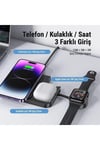 US-CD190 15W 3in1 Uyumlu Masaüstü Kablosuz Hızlı Şarj Cihazı