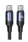 Us-sj524 Örgülü 1.2m Type-c To Type-c 100w Pd Hızlı Şarj Ve Data Kablosu