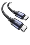 Us-sj524 Örgülü 1.2m Type-c To Type-c 100w Pd Hızlı Şarj Ve Data Kablosu