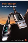 Us-sj543 Dijital Göstergeli,çipli,örgülü, 1.2m 2.4a Lightning Iphone Uyumlu Şarj Ve Data Kablosu