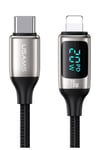 Us-sj545 Dijital Göstergeli 1.2m Pd 20w Type-c To Lightning Iphone Hızlı Şarj Ve Data Kablosu