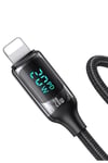 Us-sj545 Dijital Göstergeli 1.2m Pd 20w Type-c To Lightning Iphone Hızlı Şarj Ve Data Kablosu