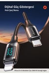 Us-sj545 Dijital Göstergeli 1.2m Pd 20w Type-c To Lightning Iphone Hızlı Şarj Ve Data Kablosu