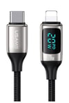 Us-sj545 Dijital Göstergeli 1.2m Pd 20w Type-c To Lightning Iphone Hızlı Şarj Ve Data Kablosu