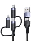 Us-sj547 Usb Type-c To Type-c Lightning Microusb,1.2m 60 Watt 6 In 1 Hızlı Şarj Ve Data Kablosu