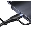 Us-sj547 Usb Type-c To Type-c Lightning Microusb,1.2m 60 Watt 6 In 1 Hızlı Şarj Ve Data Kablosu