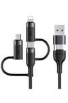 Us-sj547 Usb Type-c To Type-c Lightning Microusb,1.2m 60 Watt 6 In 1 Hızlı Şarj Ve Data Kablosu