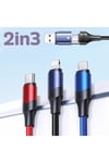 Us-sj549 Usb Type-c To Type-c Lightning Microusb,1.2m Pd 3a Hızlı Şarj Kablosu
