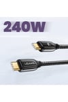 Us-sj581 Pd3.1 Type-c To Type-c Çinko Alaşım 240w Hızlı Şarj Ve Data Kablosu 2m