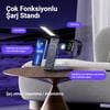 Usams US-CD181 15W 3in1 Arada Masa Lambası Özellikli Katlanabilir Kablosuz Şarj Standı