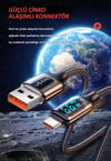 Usams US-SJ544 Dijital Göstergeli,Çipli,Örgülü,1.2m PD 66W USB to Type-C Hızlı Şarj ve Data Kablosu