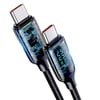 USAMS US-SJ558 Dijital Göstergeli Çipli, Örgülü, 2m PD 100W Type-C Hızlı Şarj Ve Data Kablosu