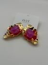 ASİMETRİK GOLD PEMBE VİNTEGE KÜPE