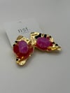 ASİMETRİK GOLD PEMBE VİNTEGE KÜPE