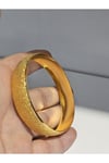 22Ayar Altın Kaplama Simli Bilezik 1.5 Cm Eninde