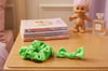 Neon Rush Serisi: Neon Yeşil Hologram Boncuklu Scrunchie ve Fiyonk Toka Seti