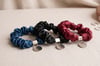 Satin Skinny 3'lü Metal Charm Detaylı Saten Toka Seti | Per Capelli®  Petrol-Siyah-Bordo