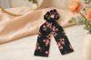 Scarf Dream®: İthal Eşarp Toka | Per Capelli® - Siyah Pembe Çiçekli