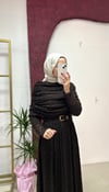 Dantel desen kahverengi elbise