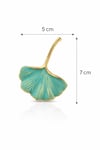 Azure Leaf Küpe Zirkon Taşlı Turkuaz Kadın Küpe 14 K