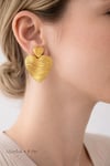 Muben Golden Heart Flow Çelik 14K Kadın Küpe