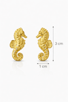 Golden Sea horse Zirkon Taşlı 14kk Çelik Kadın Küpe