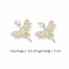 Phoenix Wing Çelik Zirkon Taşlı Kadın Küpe 14K k